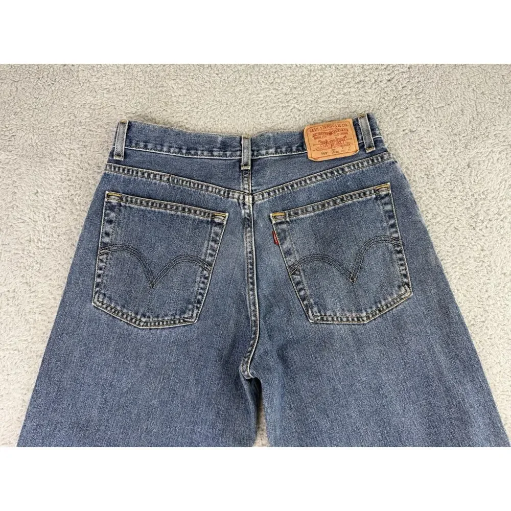 Levi Strauss 569 Blue Jeans Loose Straight Sz 29x27 Red Tag Label LOOSE STRAIGHT